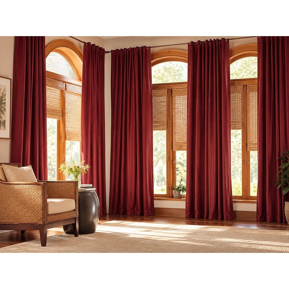 JCPenney Home Collection Supreme Thermal Back-Tab Curtain Panel Spicy Red 84 2pk